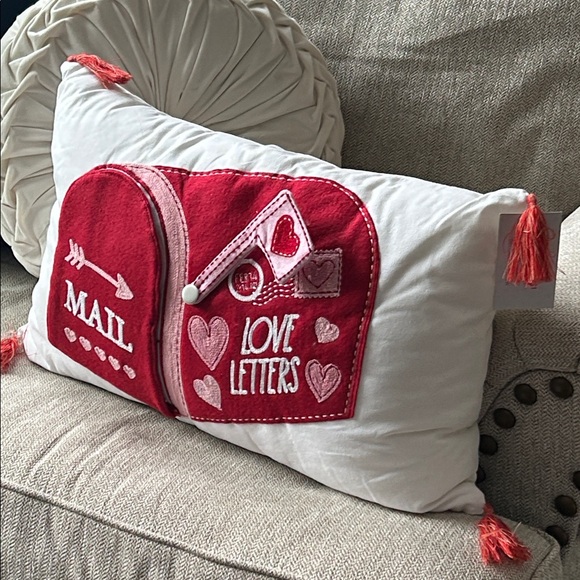 Other - NEW! Shabby Chic Farmhouse Vintage Inspired Valentine Mailbox Accent Pillow